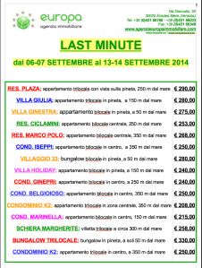 REAL TIME: LAST MINUTE SETTEMBRE